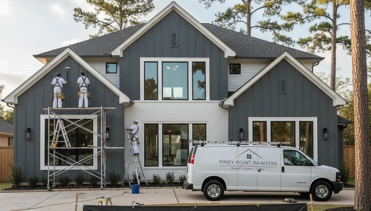 House painters in Houston, TX providing professional residential exterior painting services